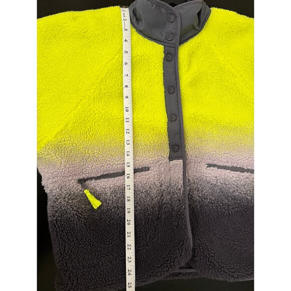 Free People FP Movement Fleece Jacket Yellow Purple Ombre L Large Hit the Slopes - Picture 6 of 8